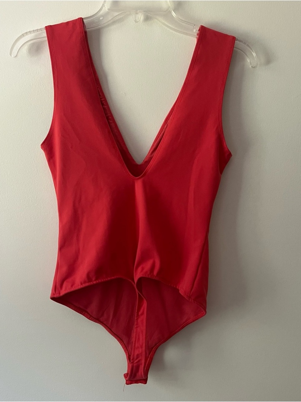 Free People Keep It Sleek Deep V Bodysuit Small Coral Smoothing Wide Strap - Picture 5 of 8
